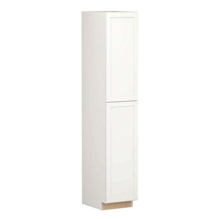 Shaker Full Overlay 18 in. W x 24 in. D x 96 in. H Plywood Assembled Utility Kitchen Cabinet in Linen White