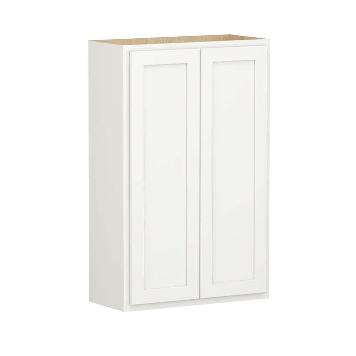 Shaker Partial Overlay 27 in. W x 12 in. D x 42 in. H Plywood Assembled Wall Kitchen Cabinet in Linen White