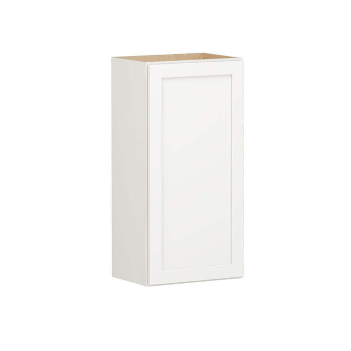 SIMPLY WOODMARK PRO Shaker Full Overlay 18 in. W x 12 in. D x 36 in. H Plywood Assembled Wall Kitchen Cabinet in Linen White