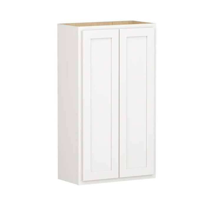 SIMPLY WOODMARK PRO Shaker Partial Overlay 24 in. W x 12 in. D x 42 in. H Plywood Assembled Wall Kitchen Cabinet in Linen White