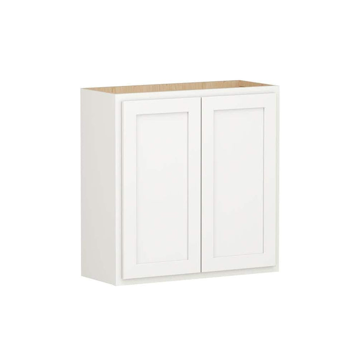 SIMPLY WOODMARK PRO Shaker Partial Overlay 30 in. W x 12 in. D x 30 in. H Plywood Assembled Wall Kitchen Cabinet in Linen White