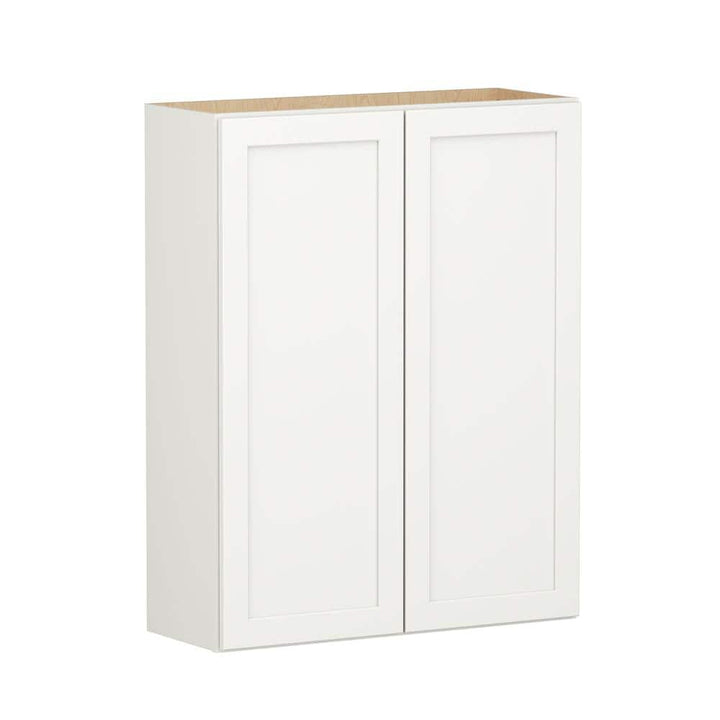 SIMPLY WOODMARK PRO Shaker Full Overlay 33 in. W. x 12 in. D x 42 in. H Plywood Assembled Wall Kitchen Cabinet in Linen White