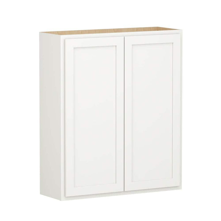 SIMPLY WOODMARK PRO Shaker Partial Overlay 36 in. W x 12 in. D x 42 in. H Plywood Assembled Wall Kitchen Cabinet in Linen White