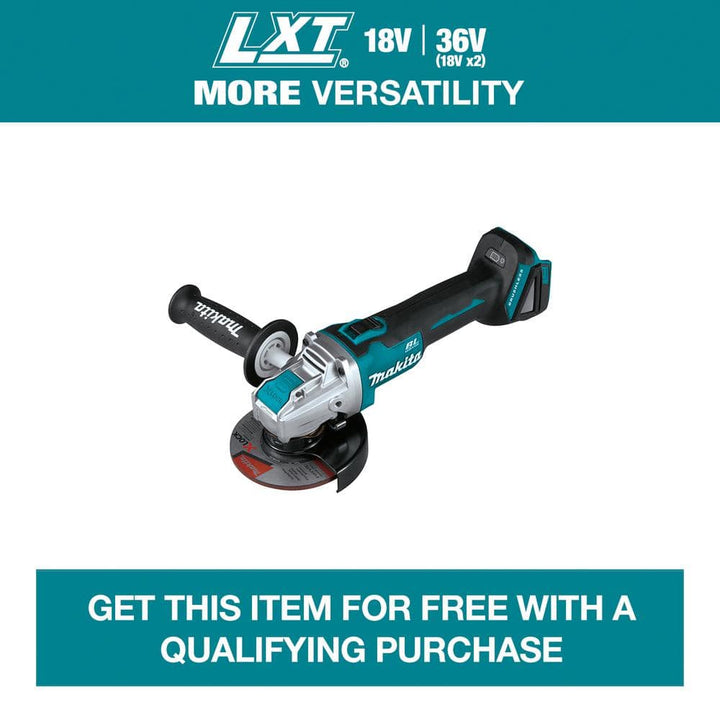 Makita 18V LXT Lithium-Ion Brushless Cordless 4-1/ 2 in. /5 in. X-LOCK Angle Grinder with AFT, Tool Only