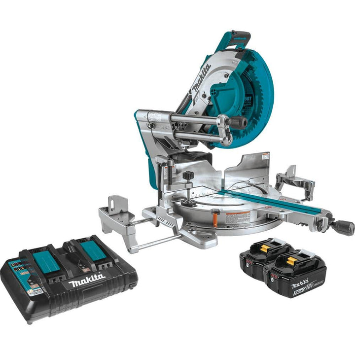 Makita 18V X2 LXT Lithium‑Ion (36V) 12 in. Brushless Dual‑Bevel Sliding Compound Miter Saw Kit, AWS Capable, 5.0Ah