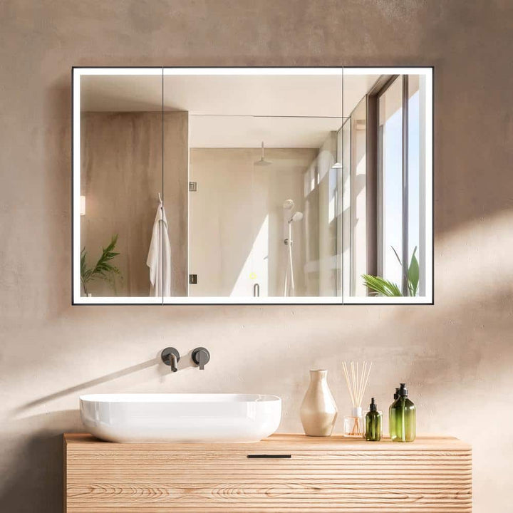 Altair Fenice 48 in. W x 32 in. H Rectangular Aluminum Medicine Cabinet with Mirror