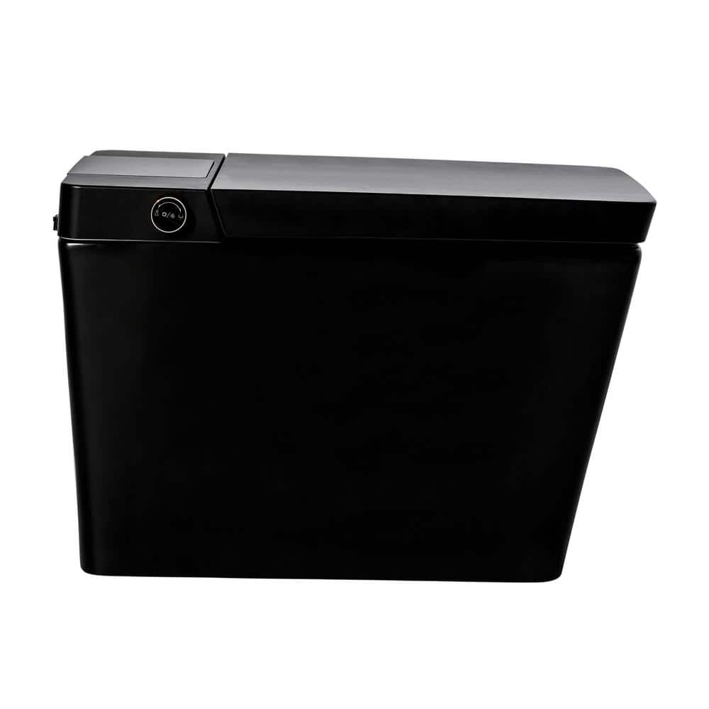ANGELES HOME Matte Black Smart Toilet with Bidet, Remote & Auto Flush