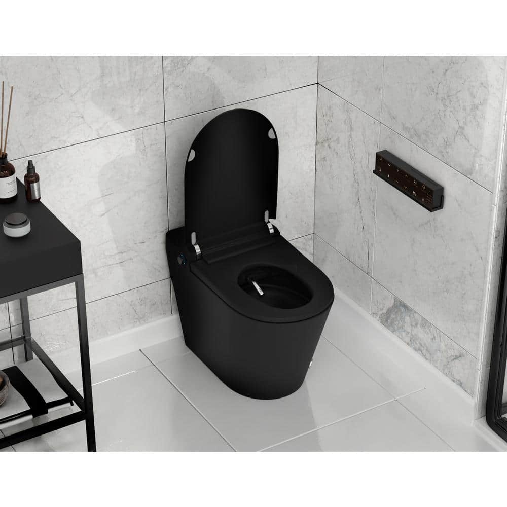 ANZZI ENVO Echo Smart Bidet Toilet in Matte Black with Auto Flush and Heated Seat