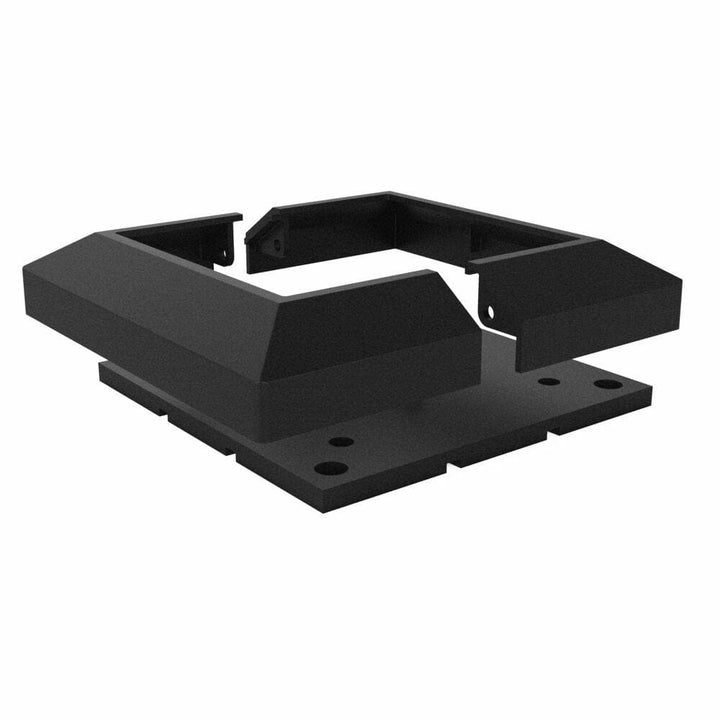 Penrose/VersaRail 4.25 in. x 4.25 in. Matte Black Aluminum Rail Post Mount with Trim