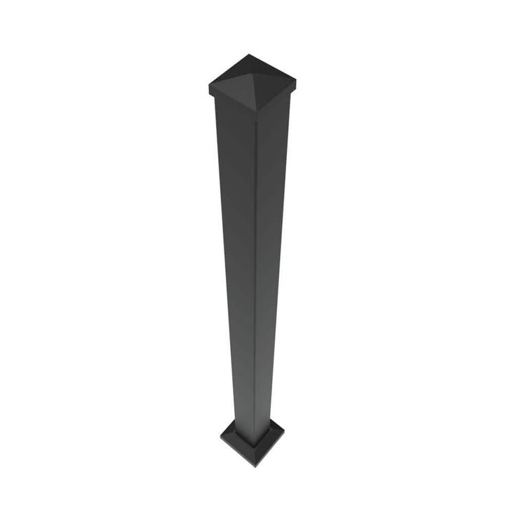 Penrose/VersaRail 2.5 in. x 2.5 in. x 45 in. Matte Black Heavy-Duty Aluminum Rail Post with Trim