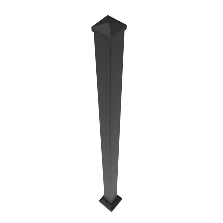 Penrose/VersaRail 2.5 in. x 2.5 in. x 60 in. Matte Black Heavy-Duty Aluminum Deck Post with Trim
