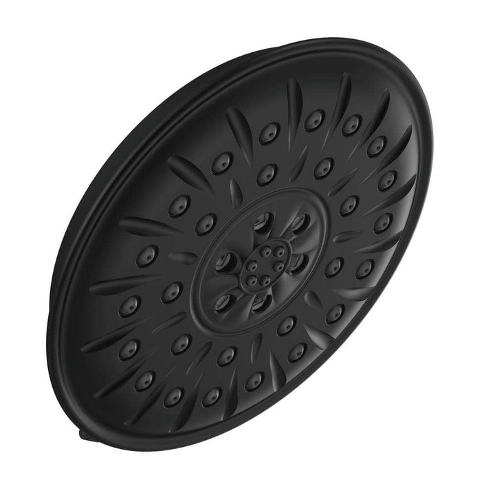 Delta 4-Spray 8.3 in. Single Wall-Mount Fixed H2Okinetic Shower Head in Matte Black