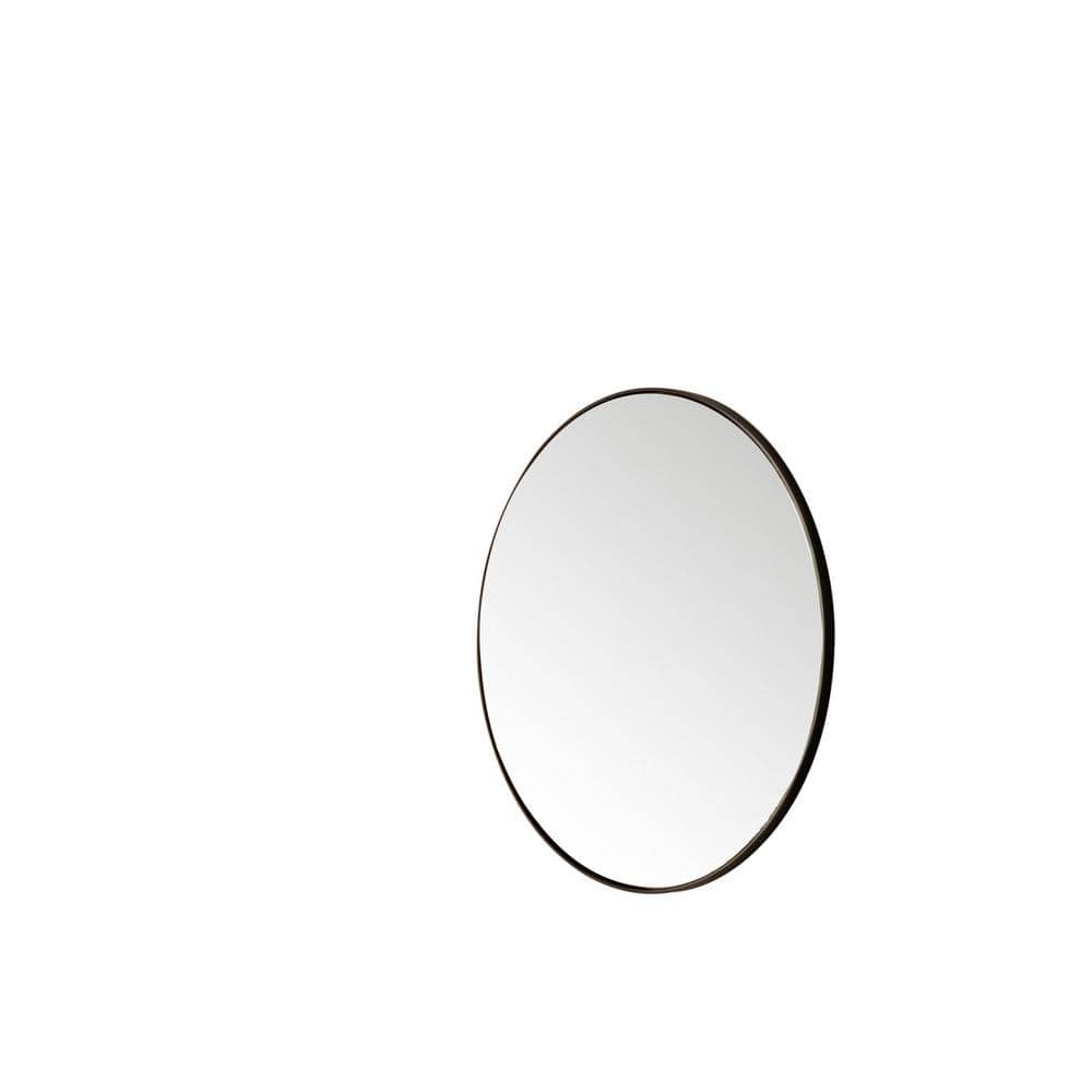 James Martin Vanities Rohe 30-inch Round Bathroom Vanity Mirror, Matte Black