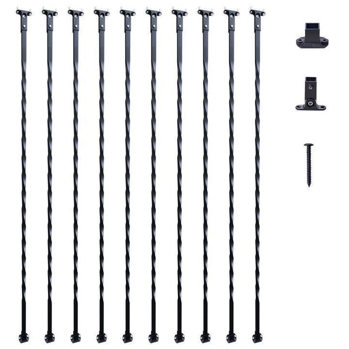 VEVOR Staircase Metal Balusters, 44 in. H x 1/2 in. W Galvanized Steel Decorative Banister Spindles, 10-Pack Deck Baluster