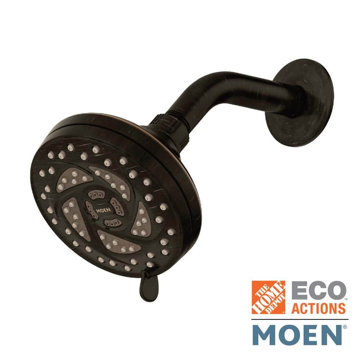 Moen Propel 5‑Spray 4.5 in. Single Wall‑Mount Low‑Flow Fixed Adjustable Shower Head, Mediterranean Bronze