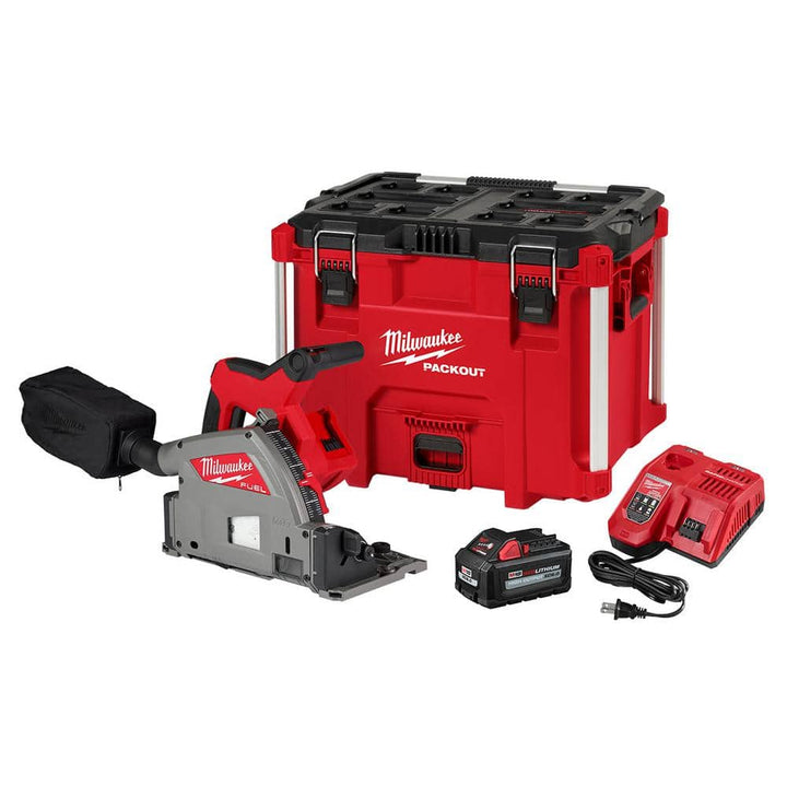 Milwaukee M18 FUEL 18V Lithium‑Ion Brushless Cordless 6-1/2 in. Plunge Track Saw Kit with 55 in. Guide Rail
