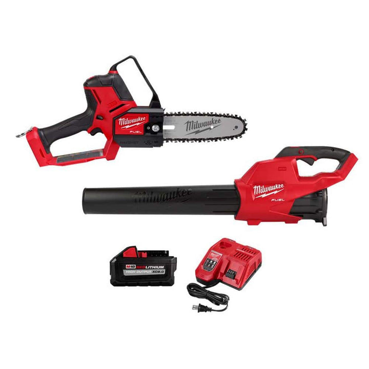 Milwaukee M18 FUEL 8 in. 18V Lithium-Ion Brushless Electric Battery Chainsaw HATCHET w/M18 FUEL Blower Kit (2-Tool)