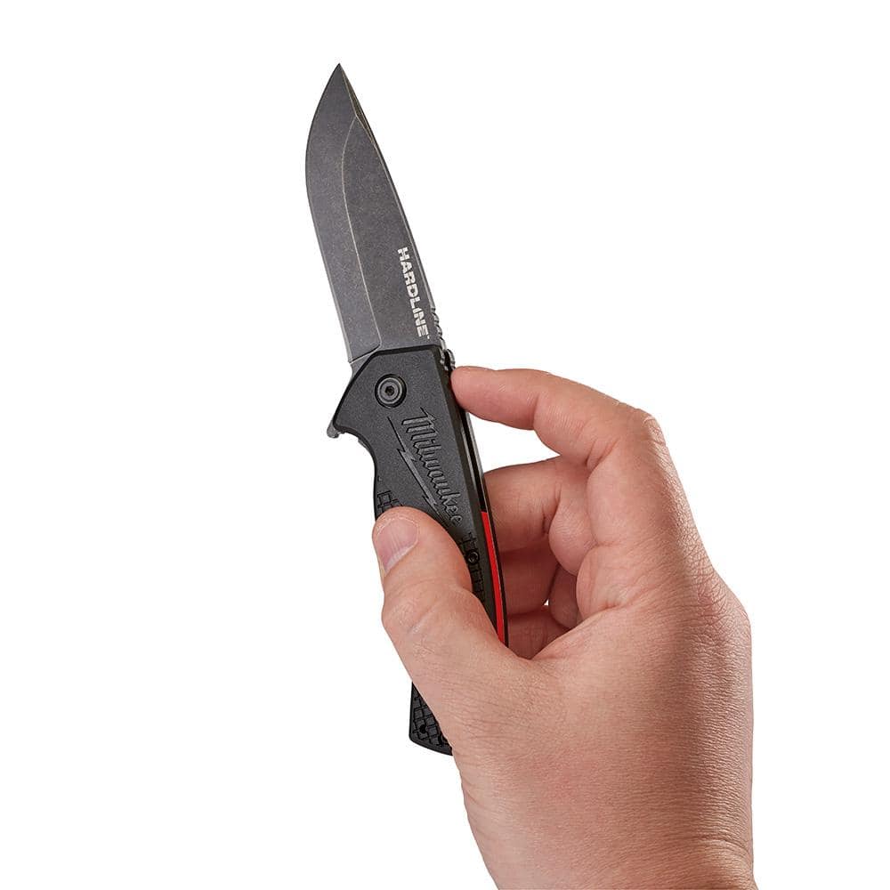 Milwaukee 3 in. Hardline D2 Steel Smooth Blade Pocket Folding Knife, 48-22-1994