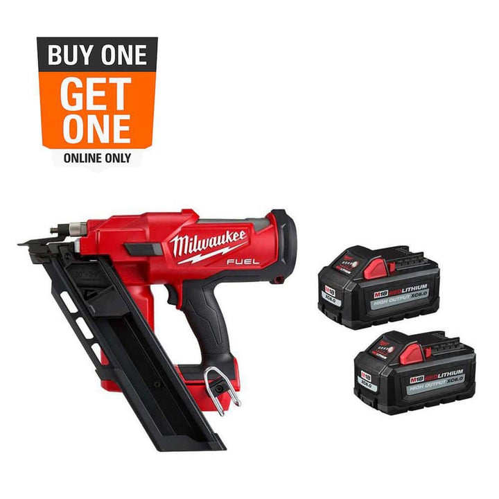 Milwaukee M18 FUEL 3-1/2 in. 18-Volt 30-Degree Brushless Cordless Framing Nailer Kit with (2) 6.0Ah Batteries