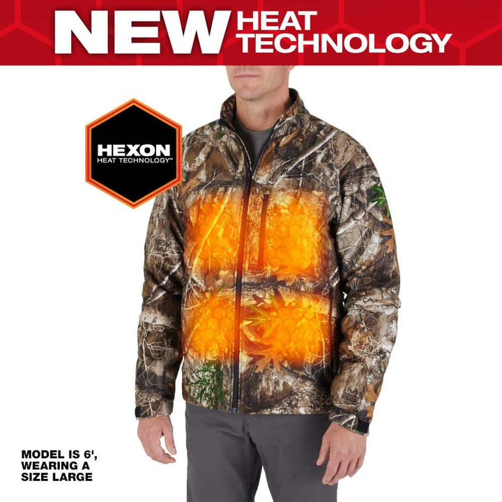 Milwaukee Men's Small M12 12V Lithium-Ion Cordless QUIETSHELL Camo Heated Jacket Kit with (1) 3.0 Ah Battery and Charger