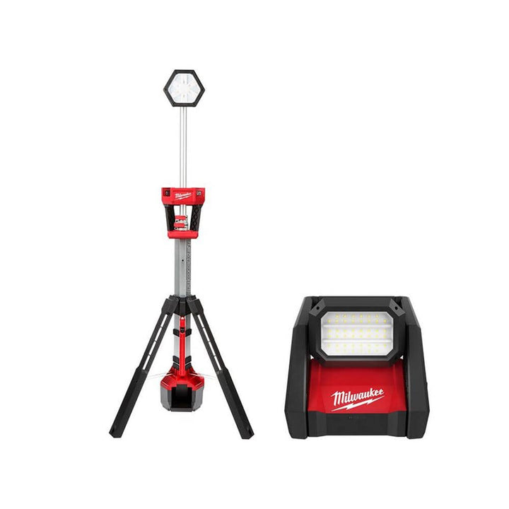Milwaukee M18 18-Volt Lithium-Ion Cordless Rocket Dual Power Tower Light with 4000 Lumens LED AC/DC Flood Light (2131-20/2366-20)