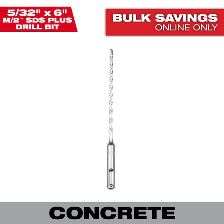 Milwaukee 5/32 in. x 6 in. M/2 SDS-Plus 2-Cutter Carbide Drill Bit