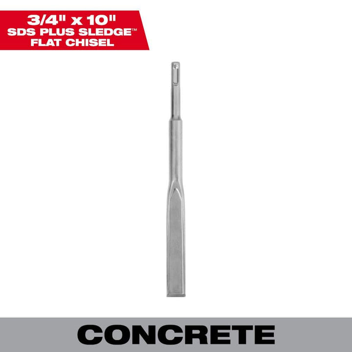 Milwaukee 3/4 in. x 10 in. SDS-Plus SLEDGE Steel Flat Chisel