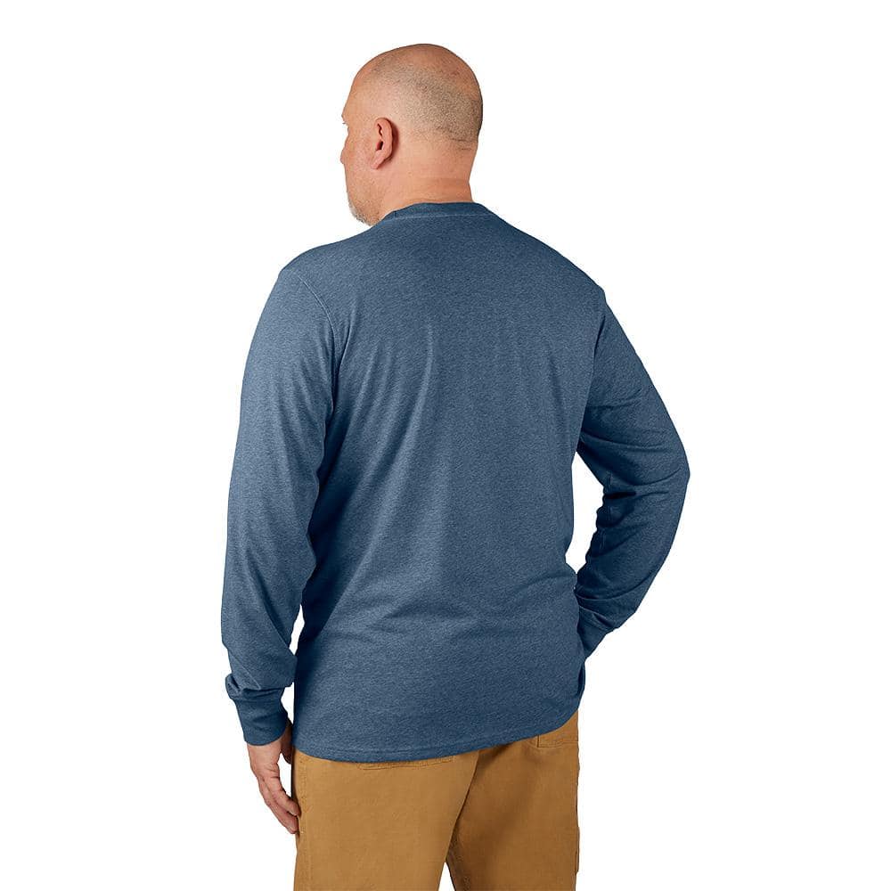 Milwaukee Men's Large Blue Cotton/Polyester Long-Sleeve Hybrid Work T-Shirt (3-Pack)