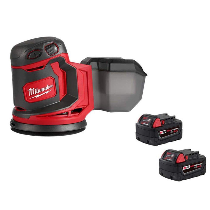 Milwaukee M18 18V Lithium-Ion Cordless 5 in. Random Orbit Sander with Two 3.0 Ah Batteries