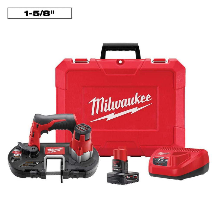 Milwaukee M12 12-Volt Lithium-Ion Cordless Sub-Compact Band Saw XC Kit with 3.0Ah Battery, Charger & Hard Case (1-5/8 in. Capacity)