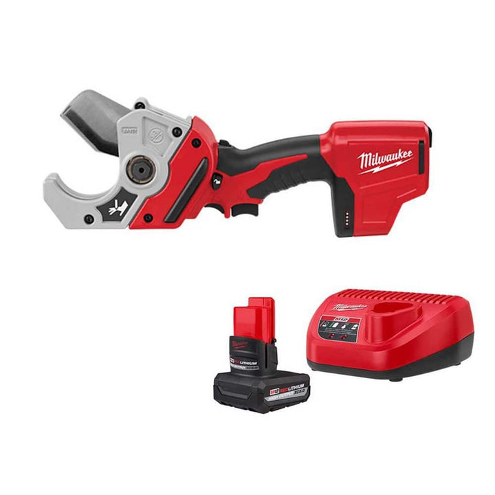 Milwaukee M12 12V Lithium-Ion Cordless PVC Pipe Shear with M12 High Output 2.5Ah Battery