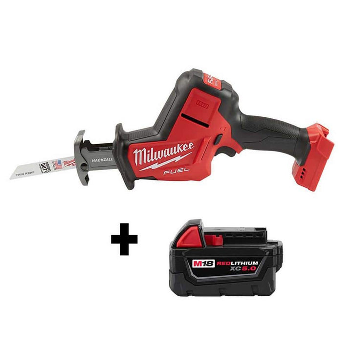 Milwaukee M18 FUEL 18-Volt Brushless Cordless HACKZALL Reciprocating Saw with M18 5.0Ah Battery, 7/8 in. Stroke