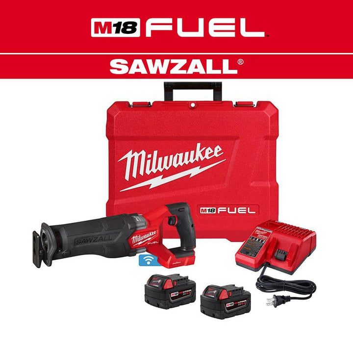 Milwaukee M18 FUEL ONE-KEY 18V Brushless Cordless SAWZALL Reciprocating Saw Kit with (2) 5.0Ah Batteries & Case