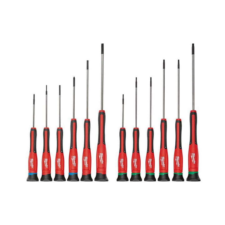 Milwaukee Precision Phillips & Torx Screwdriver Set, All-Metal Core, 12-Piece (48-22-2606 & 48-22-2610)