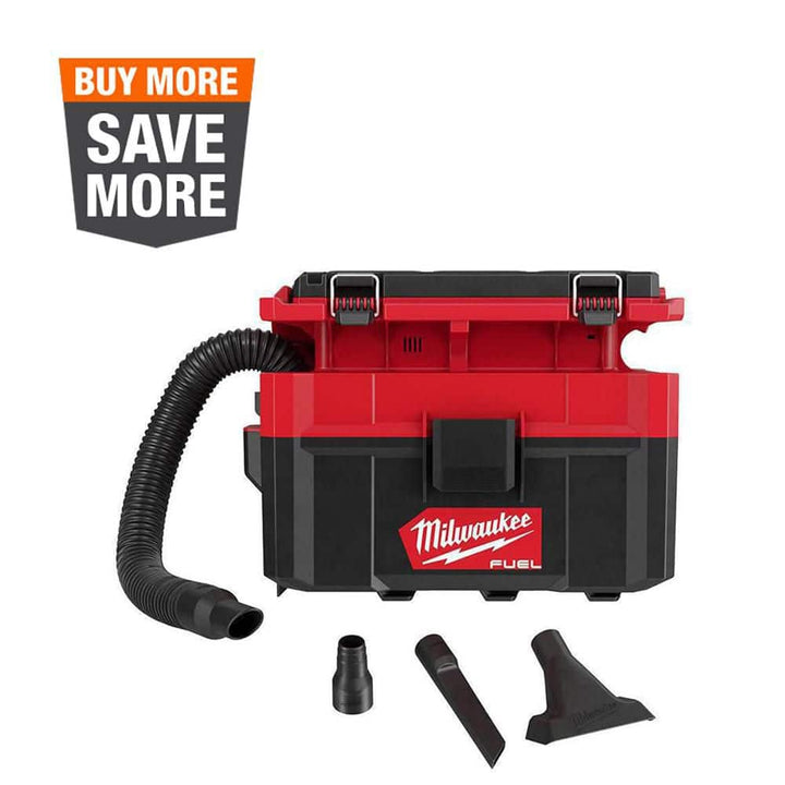 Milwaukee M18 FUEL PACKOUT 18-Volt Cordless 2.5 Gallon Wet/Dry Vacuum with 2 M18 HIGH OUTPUT 3.0Ah Batteries, HEPA Filter