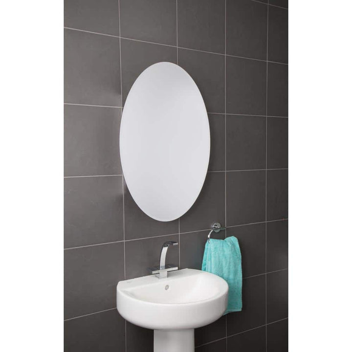 Croydex 21 in. W x 31 in. H Frameless Aluminum Surface-Mount Bathroom Medicine Cabinet with Easy Hang System