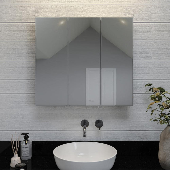 Croydex 30 in. W x 26 in. H Frameless Aluminum Recessed or Surface-Mount Bathroom Medicine Cabinet with Easy Hang System