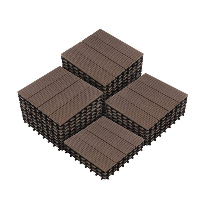 Pure Garden 0.97 ft. x 0.97 ft. Slate Composite Deck Tile in Mocha (30-Per Pack)