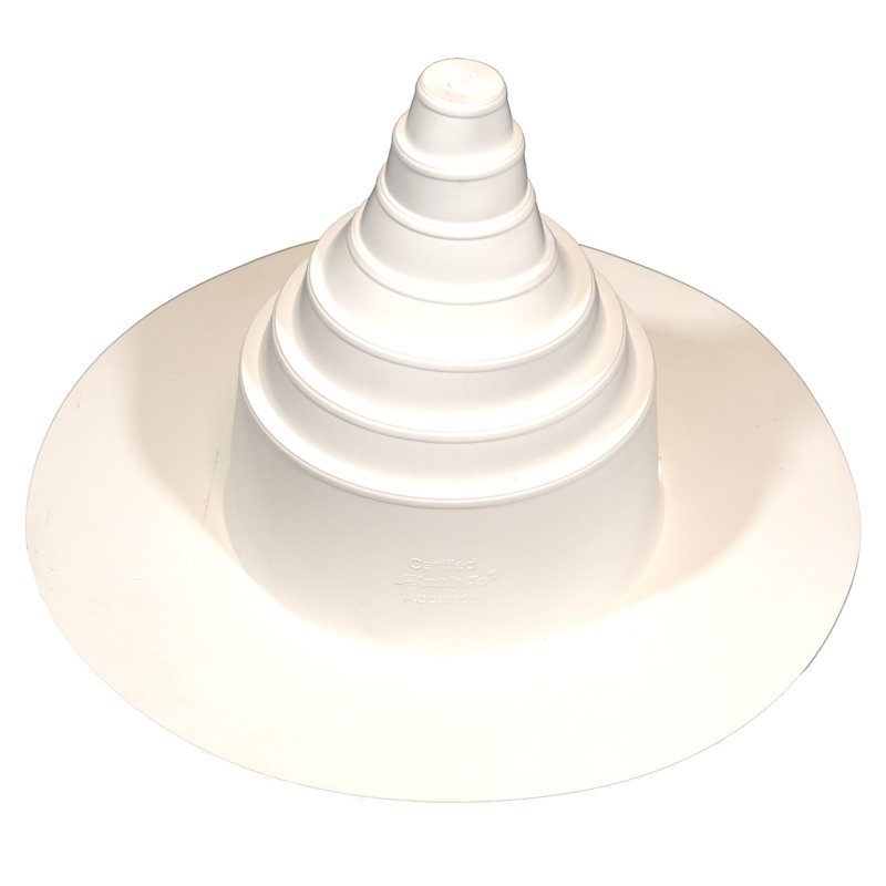 Flashco 1"-6" TPO Universal Conical Pipe Boot Flashing, White (17FCCBT16W)
