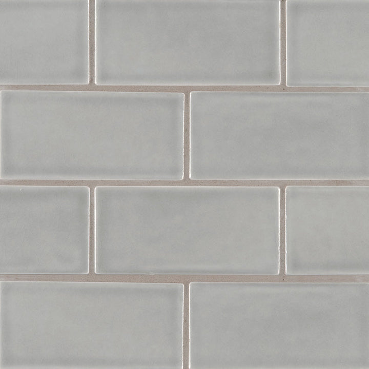 MSI Morning Fog 3 in. x 6 in. Handcrafted Glossy Ceramic Gray Subway Tile (1 sq. ft. / case)