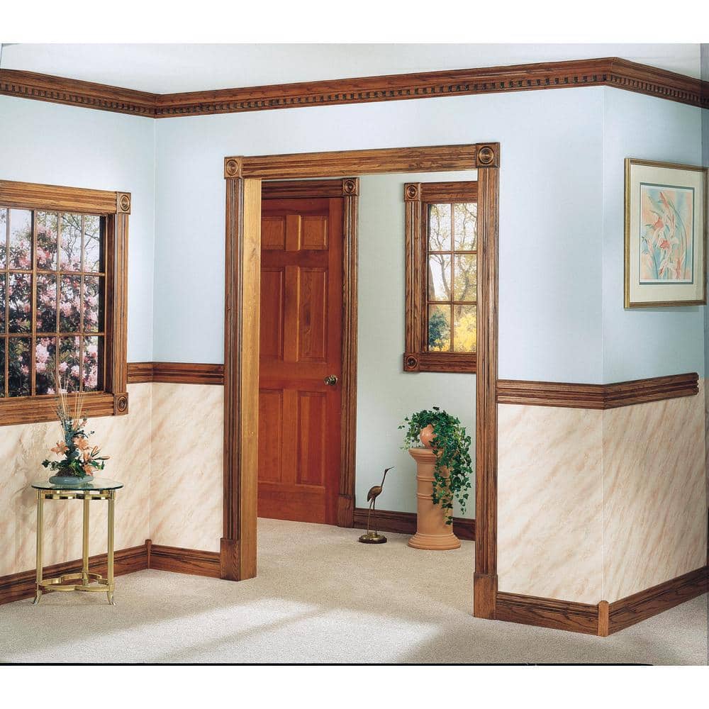 HOUSE OF FARA 3/4 in. x 3-1/4 in. x 7 ft. Oak Wood Fluted Casing Moulding