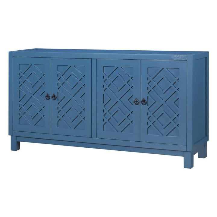 Runesay 60 in. W x 15.7 in. D x 32 in. H in. Navy Soildwood and MDF Ready to Assemble Floor Base Kitchen Cabinet Sideboard