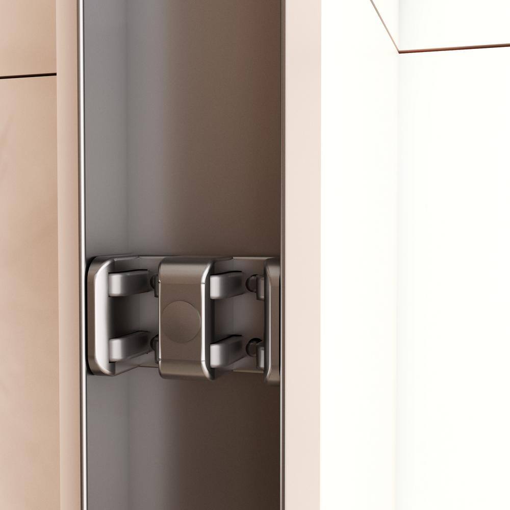 Nivencai 60 in. W x 70 in. H Sillding Semi-Frameless Shower Door in Matte Black with Tempered Clear Glass