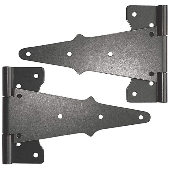 NUVO IRON 13 in. W x 10 in. H Black Heavy-Gauge Galvanized Steel Tee Hinge (24-Sets)
