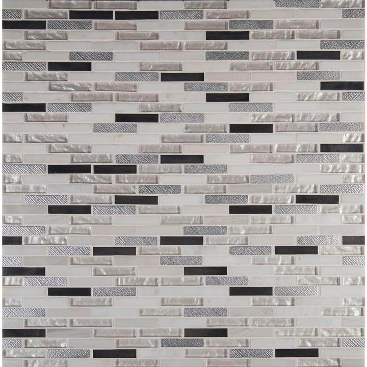 MSI Ocean Crest Brick 12 in. x 12 in. x 8 mm Glass, Metal & Stone Mesh-Mounted Mosaic Wall Tile (10 sq. ft./Case)