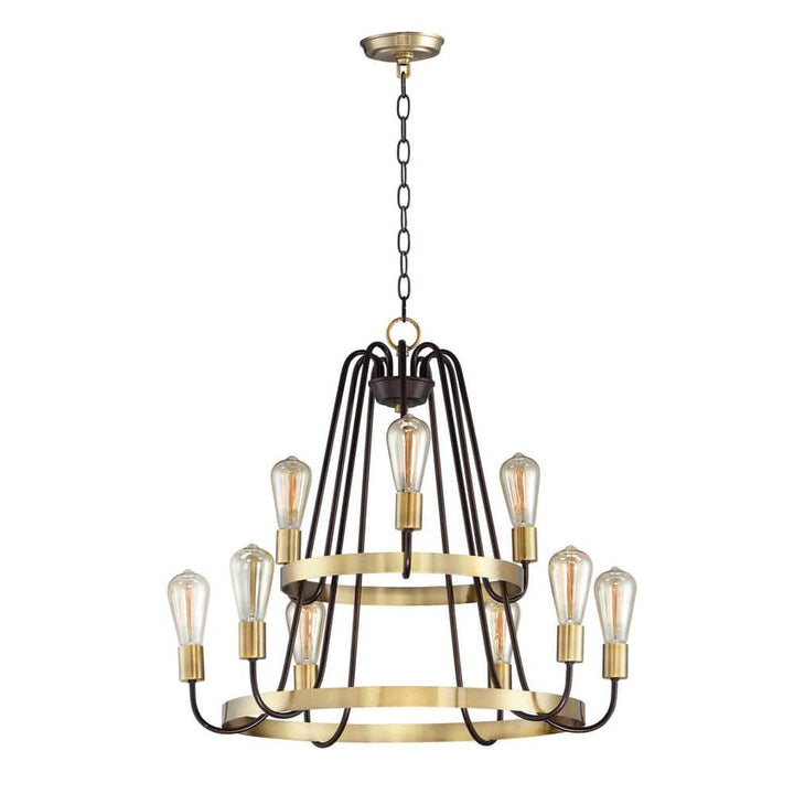 Maxim Lighting Haven 9-Light Oil Rubbed Bronze / Antique Brass Chandelier