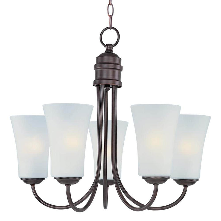 Maxim Lighting Logan 5-Light Oil Rubbed Bronze Chandelier with Frosted Glass Shades