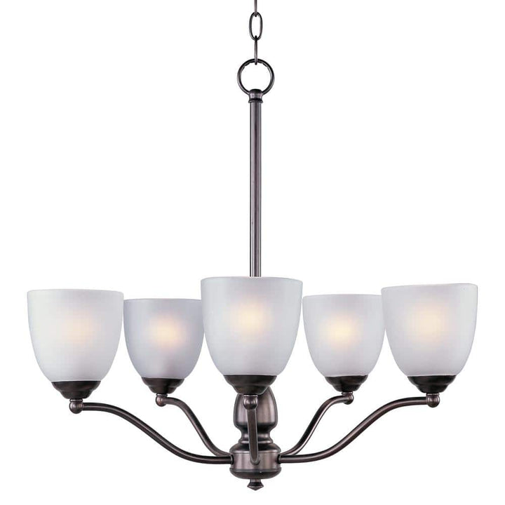 Maxim Lighting Stefan 5-Light Oil Rubbed Bronze Chandelier with Frosted Shade