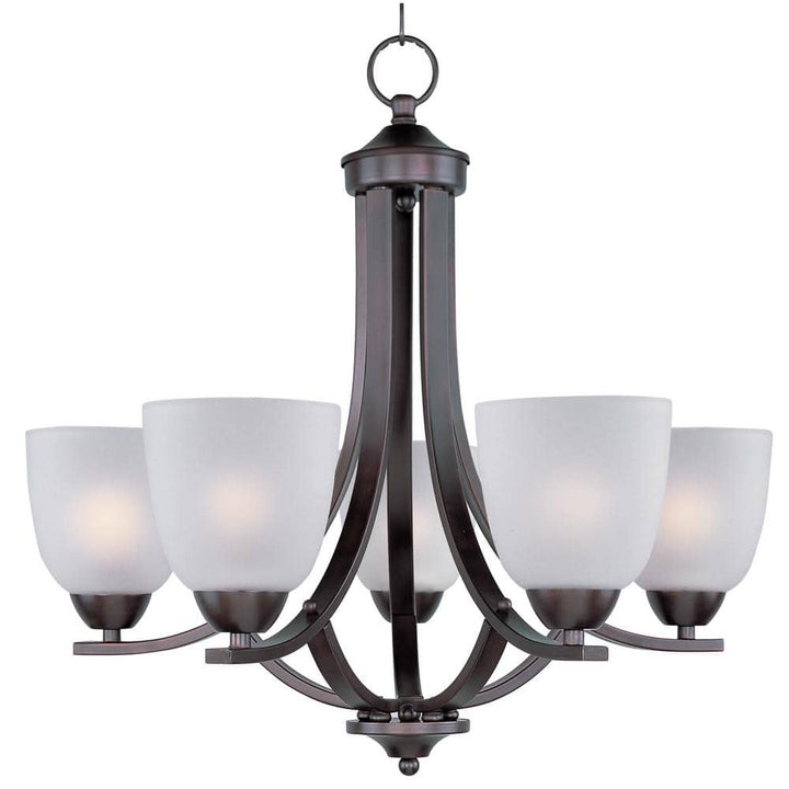 Maxim Lighting Axis 5-Light Oil Rubbed Bronze Chandelier with Frosted Shade