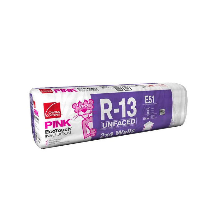 Owens Corning R-13 Unfaced Fiberglass Insulation Batts, 3.5 in. x 15 in. x 93 in. (5 Bags)